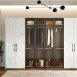 Desain Lemari Ayun Kontemporer 8 Pintu dengan Finishing Matte