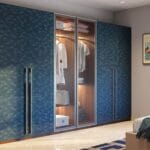 Desain Lemari Ayun Geometris Kontemporer 6 Pintu