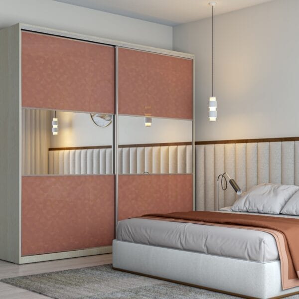 Desain Lemari Pintu Geser 2 Pintu Kontemporer