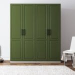 Desain Lemari Ayun 4 Pintu Hijau Kontemporer