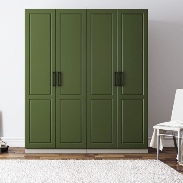 Desain Lemari Ayun 4 Pintu Hijau Kontemporer