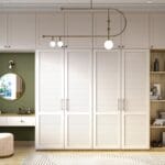 Desain Lemari Ayun 4 Pintu Kontemporer dengan Pintu Berlubang