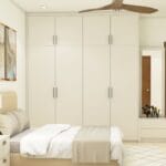 Lemari Ayun 4 Pintu Modern Champagne Meja Rias Cermin