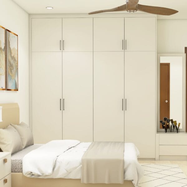 Lemari Ayun 4 Pintu Modern Champagne Meja Rias Cermin