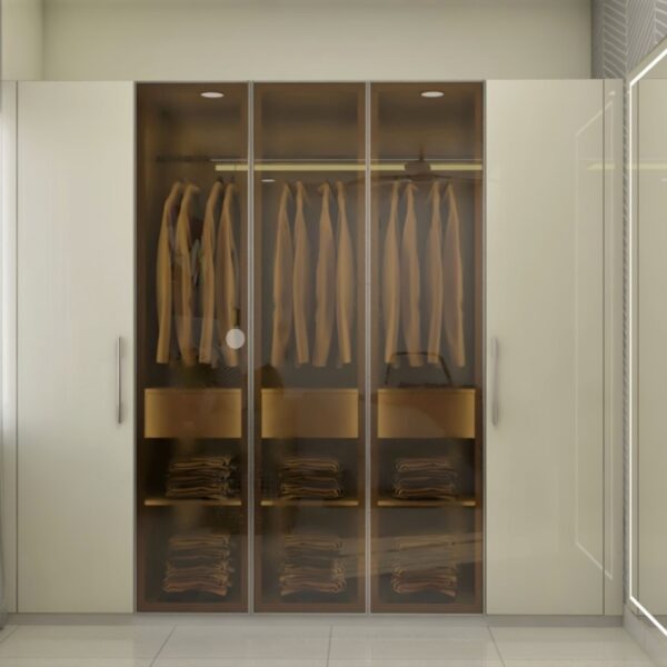 Lemari Ayun 5 Pintu Champagne Kontemporer: Desain Mewah & Elegan