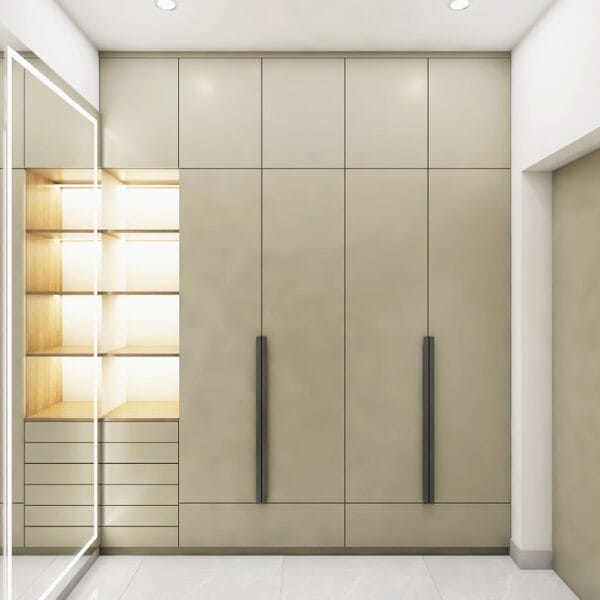 Lemari Pakaian Ayun Modern 4 Pintu Warna Krem Irlandia