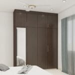 Lemari Ayun 4 Pintu Modern Tawny Balsam dengan Cermin - Custom
