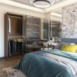 Desain Lemari Geser Vertikal Kenari Kontemporer - Interior Semarang