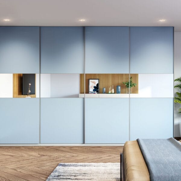 Lemari Pintu Geser Biru Danube 4 Pintu Modern: Desain Impian Anda