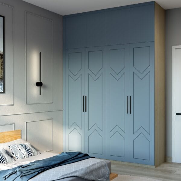 Lemari Pakaian Ayun Modern Denim Suedette 4 Pintu