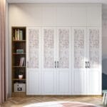 Desain Lemari Ayun Modern 5 Pintu dengan Rak Terbuka