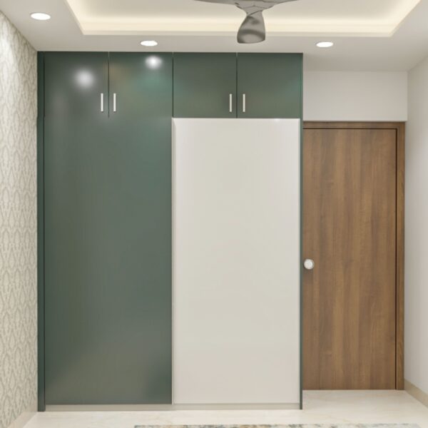 Lemari Geser 2 Pintu Modern: Hijau & Putih Dingin Impian