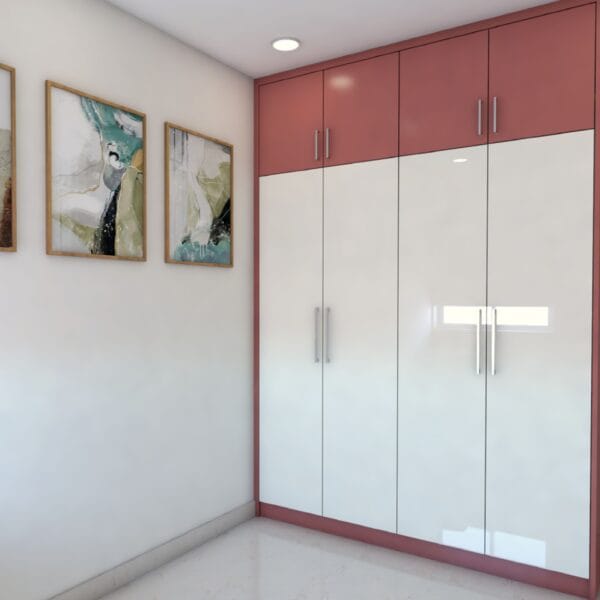 Lemari Ayun 4 Pintu Modern Custom Poppy & Putih