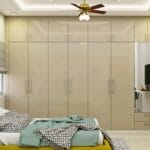 Lemari Ayun Putih Mutiara 6 Pintu Modern + Cermin