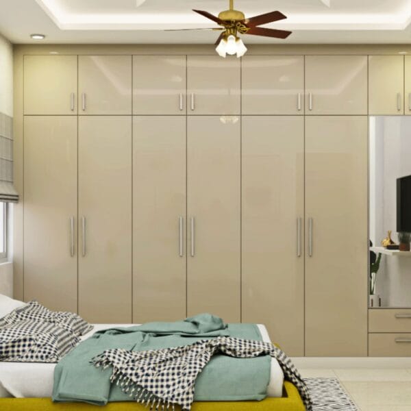 Lemari Ayun Putih Mutiara 6 Pintu Modern + Cermin