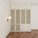 Desain Lemari Ayun Rotan Putih 6 Pintu Klasik dengan Loteng