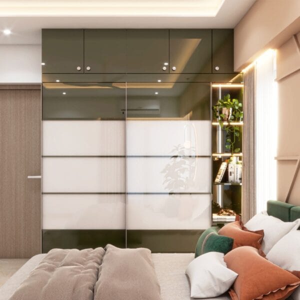 Lemari Pintu Geser 2 Pintu Kontemporer: Desain Modern & Elegan