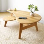 【楽天市場】ローテーブル センターテーブル リビングテーブル 幅130cm ナラ材 ナラ無垢材 木製 ビーンズ型の美しいデザイン：JOYSTYLE interior